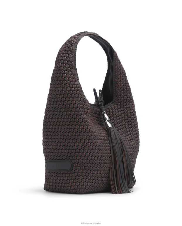 Women Lottusse Accessories Mocha NT4PP390 Noodbag Lamb Hobo Noodbag