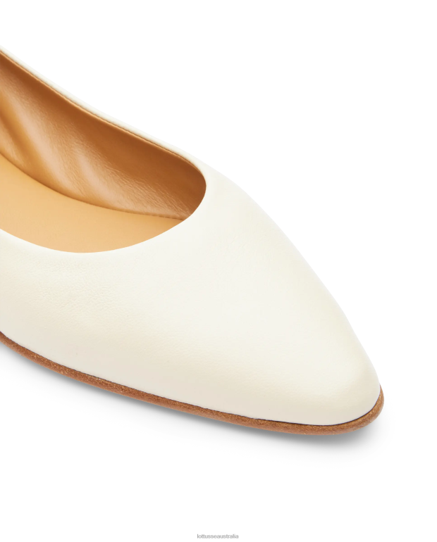 Women Lottusse Footwear Off White NT4PP264 Bel Lamb Soft Ballerinas