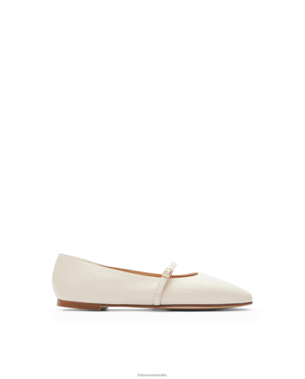 Women Lottusse Footwear Off White NT4PP268 Goya Soft Lamb Ballerinas