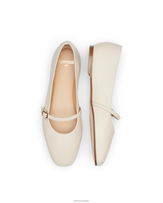 Women Lottusse Footwear Off White NT4PP268 Goya Soft Lamb Ballerinas