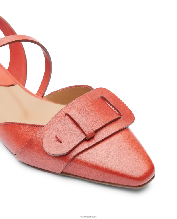 Women Lottusse Footwear Red NT4PP218 Smithson Crust Aniline Calf Ballerinas