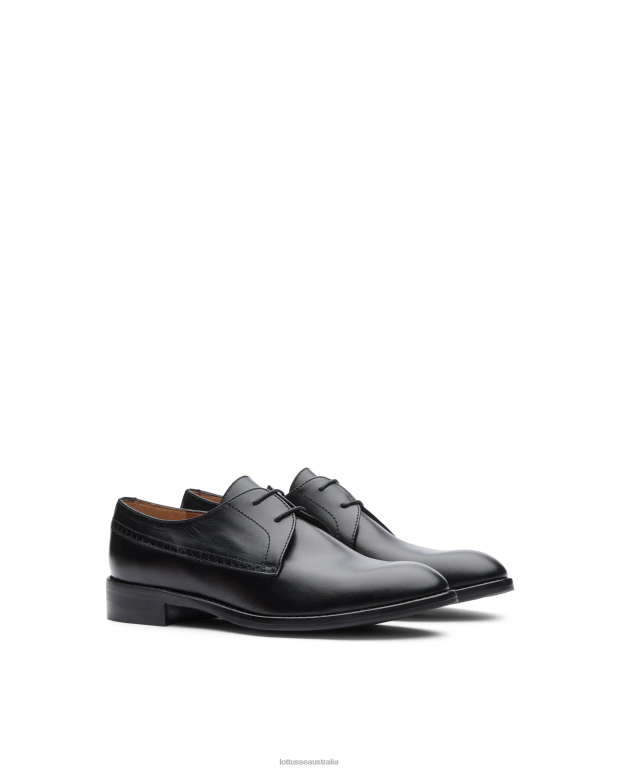 Women Lottusse Footwear Black NT4PP396 Claire Plain Calf Derby