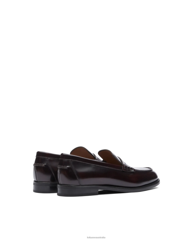 Women Lottusse Footwear Maroon NT4PP392 Chris Polished Binder Calf Loafers