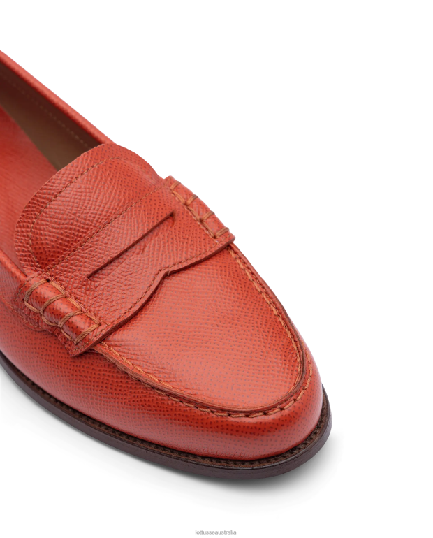 Women Lottusse Footwear Red NT4PP238 Liberty Safian Stamp Calf Loafers