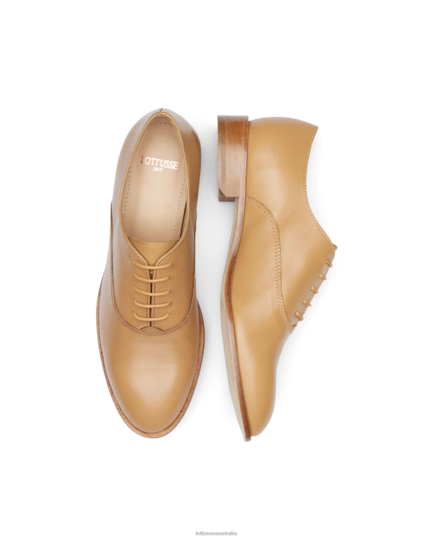 Women Lottusse Footwear Brown NT4PP242 Claire Plain Calf Oxford