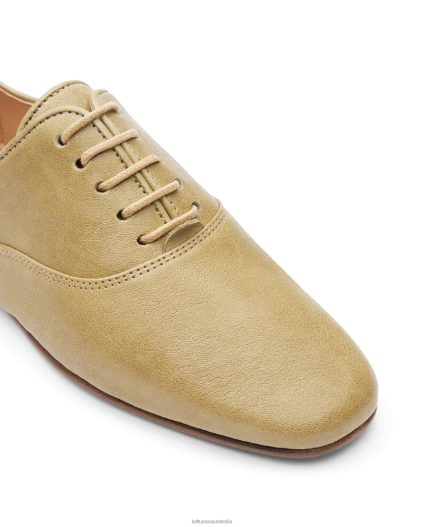 Women Lottusse Footwear Olive Green NT4PP274 Goya Bright Wash Lamb Oxford