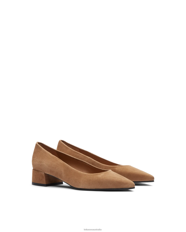 Women Lottusse Footwear Beige NT4PP408 Carla Goat Suede Pumps