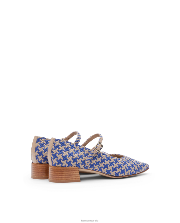 Women Lottusse Footwear Blue NT4PP317 Summer Woven Lamb Leather Pumps