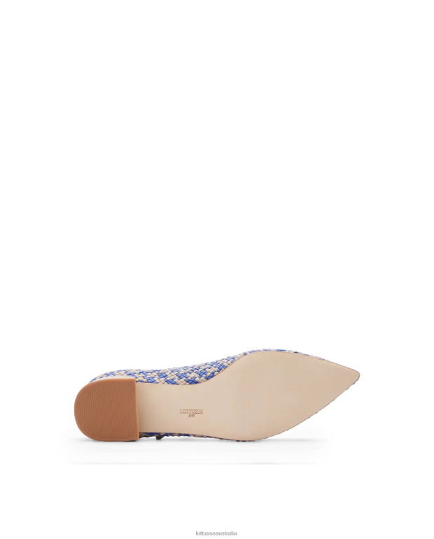 Women Lottusse Footwear Blue NT4PP317 Summer Woven Lamb Leather Pumps