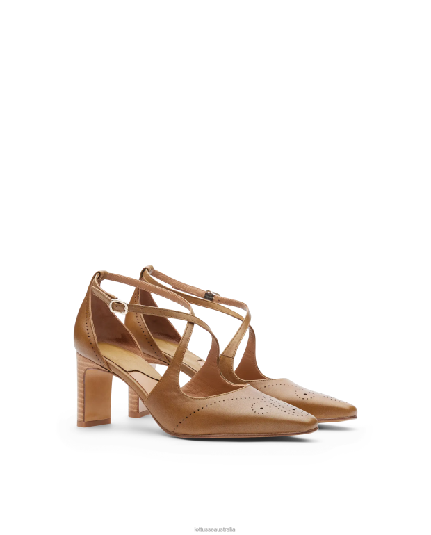 Women Lottusse Footwear Brown NT4PP222 Smithson Crust Anilin Calf Pumps
