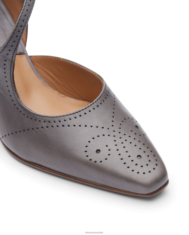 Women Lottusse Footwear Lead Grey NT4PP221 Smithson Crust Anilin Calf Pumps
