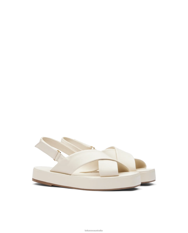 Women Lottusse Footwear Off White NT4PP261 Steffy Lamb Soft Sandals