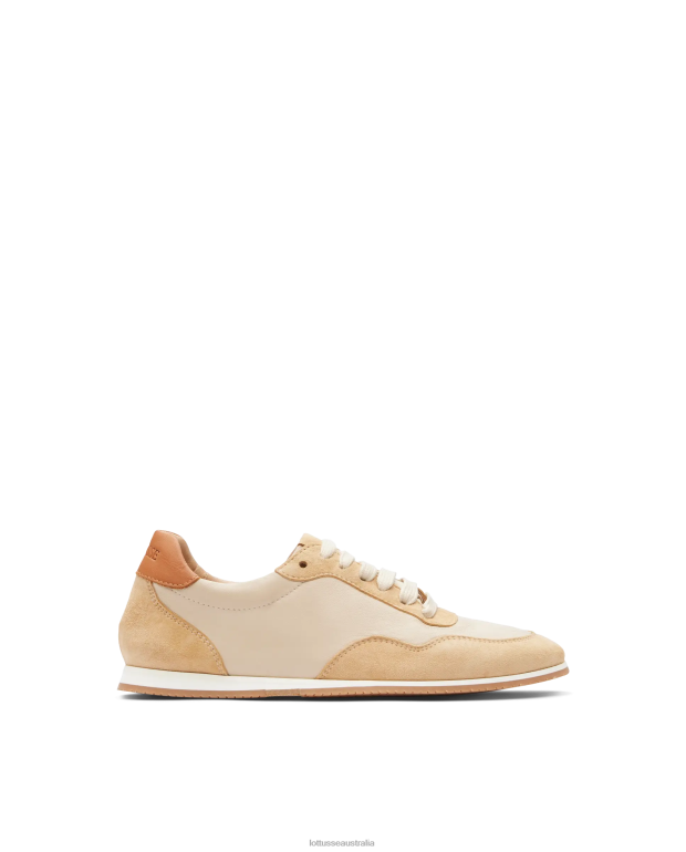Women Lottusse Footwear Beige NT4PP298 Mancor Goat Suede Sneakers