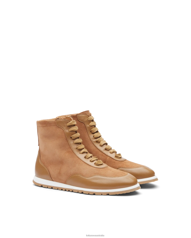 Women Lottusse Footwear Brown NT4PP412 Mancor Lamb Soft Sneakers