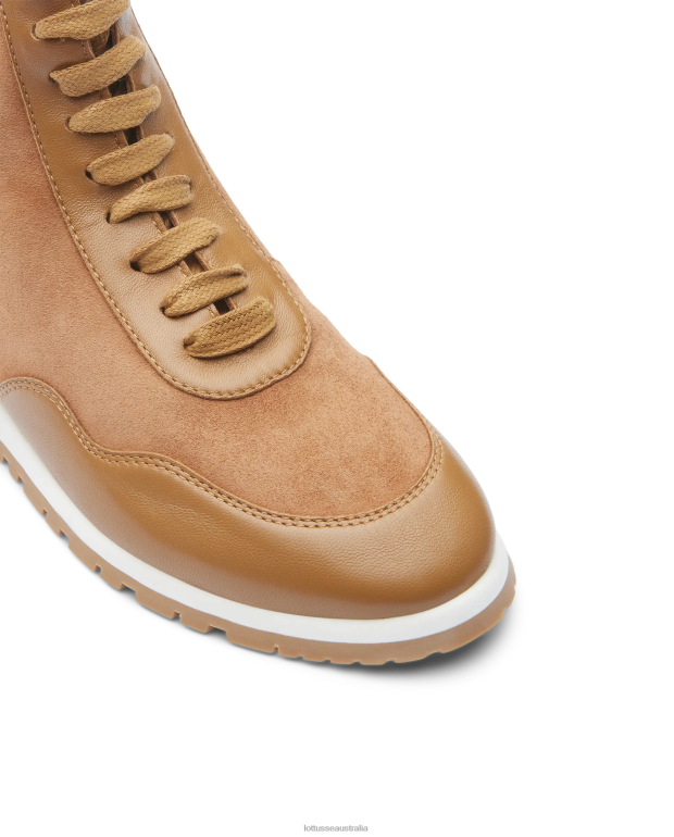 Women Lottusse Footwear Brown NT4PP412 Mancor Lamb Soft Sneakers