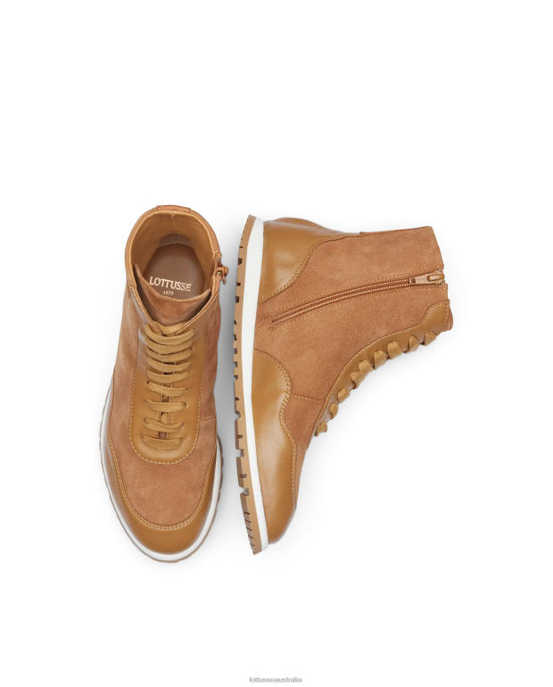 Women Lottusse Footwear Brown NT4PP412 Mancor Lamb Soft Sneakers