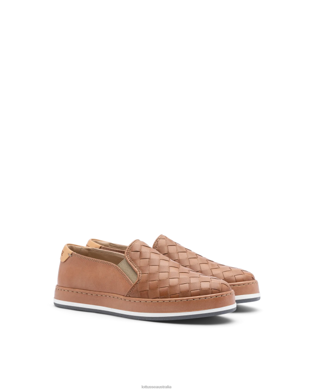 Women Lottusse Footwear Natural NT4PP309 Libby Lamb Mesh Leather Sneakers