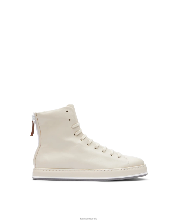 Women Lottusse Footwear Off White NT4PP414 Libby Merino Lamb Soft Sneakers