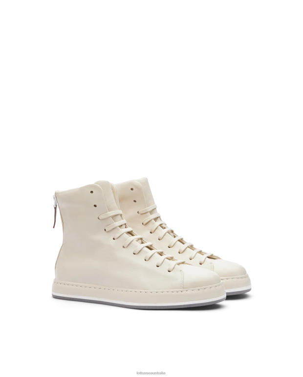 Women Lottusse Footwear Off White NT4PP414 Libby Merino Lamb Soft Sneakers