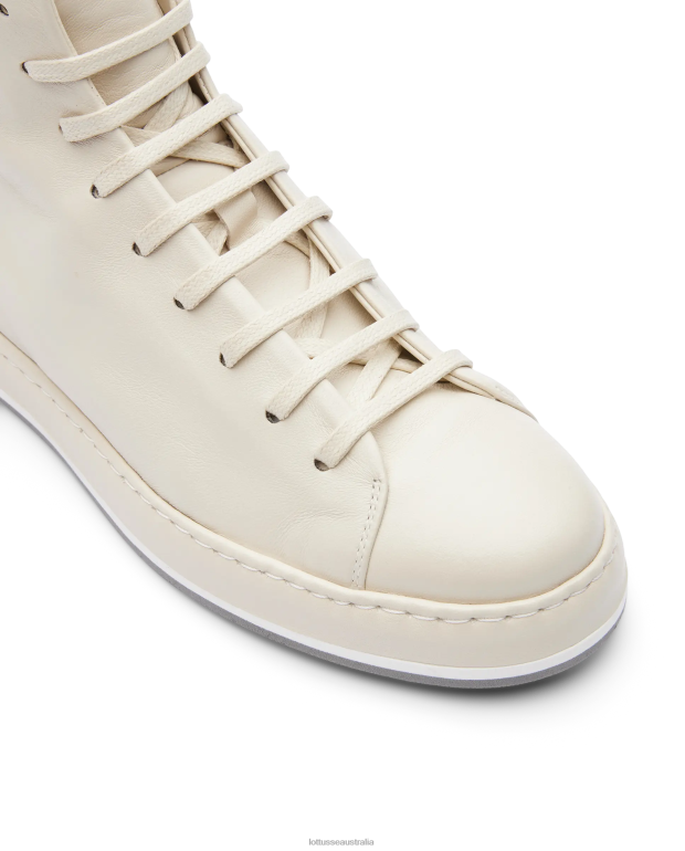 Women Lottusse Footwear Off White NT4PP414 Libby Merino Lamb Soft Sneakers