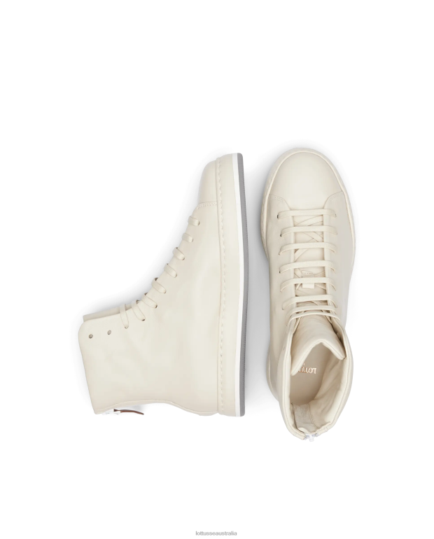 Women Lottusse Footwear Off White NT4PP414 Libby Merino Lamb Soft Sneakers